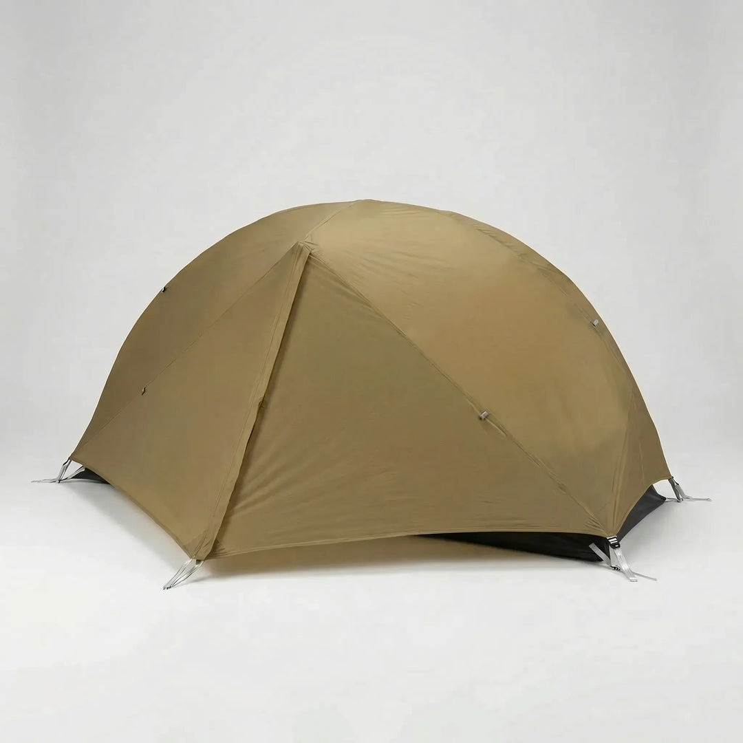 Ultralight 1-person hiking tent nestled in a mountain landscape, ready for solo camping & backpacking adventure.