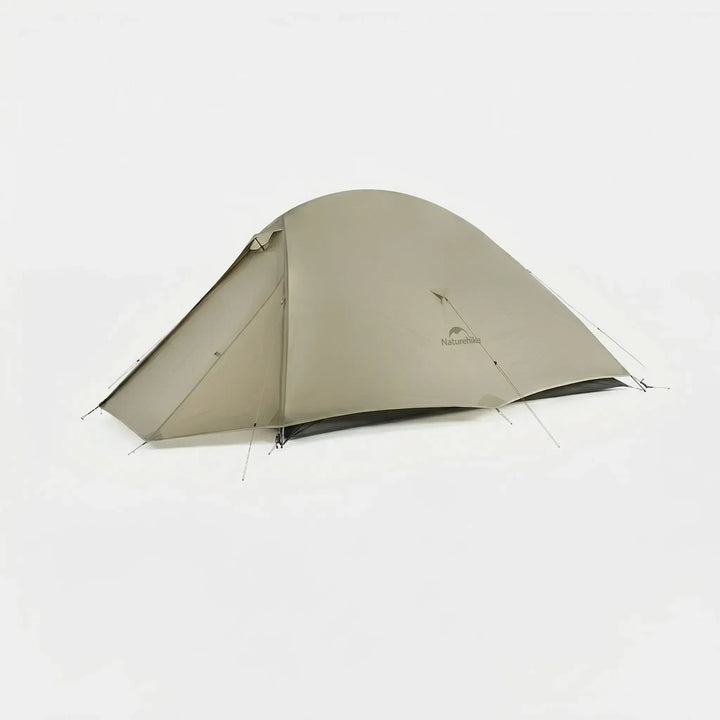 Compact ultralight 2-person dome tent nestled in nature, 3-season, great for backpacking and camping.