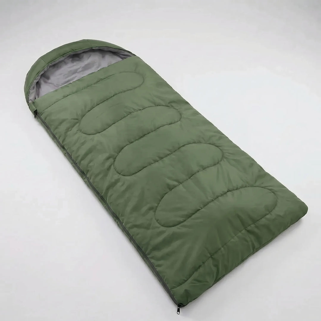 Unisex 4-season ultralight envelope sleeping bag for versatile camping & travel comfort. Water repellent.