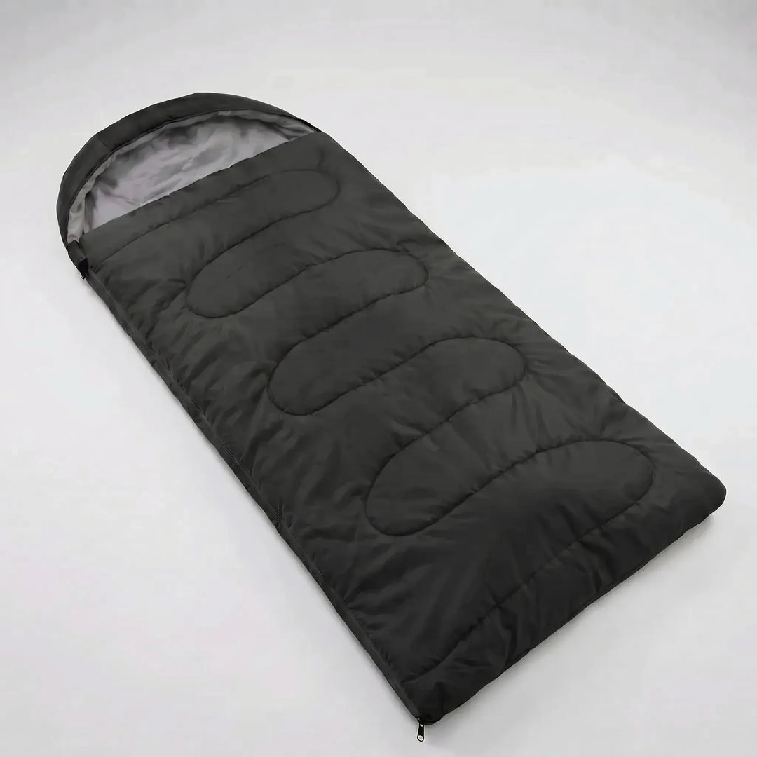 Compact, water-repellent ultralight envelope sleeping bag. Perfect 4-season portable outdoor gear.