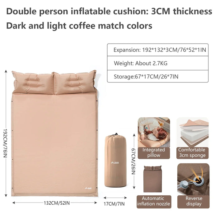 Premium ultralight sleeping pad for camping. Self-inflating hiking mat offers superior outdoor comfort & support.