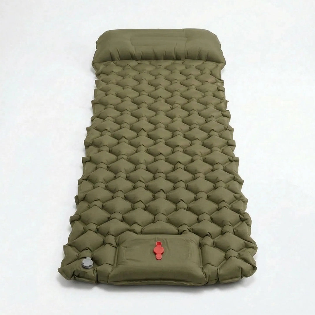 Durable ultralight sleeping pad for camping. Built-in inflatable pillow ensures restful sleep on any adventure.