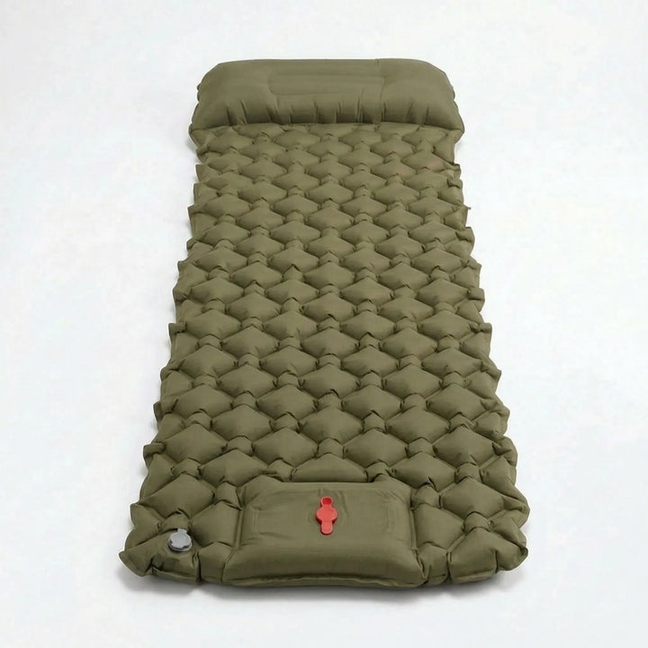 Durable ultralight sleeping pad for camping. Built-in inflatable pillow ensures restful sleep on any adventure.