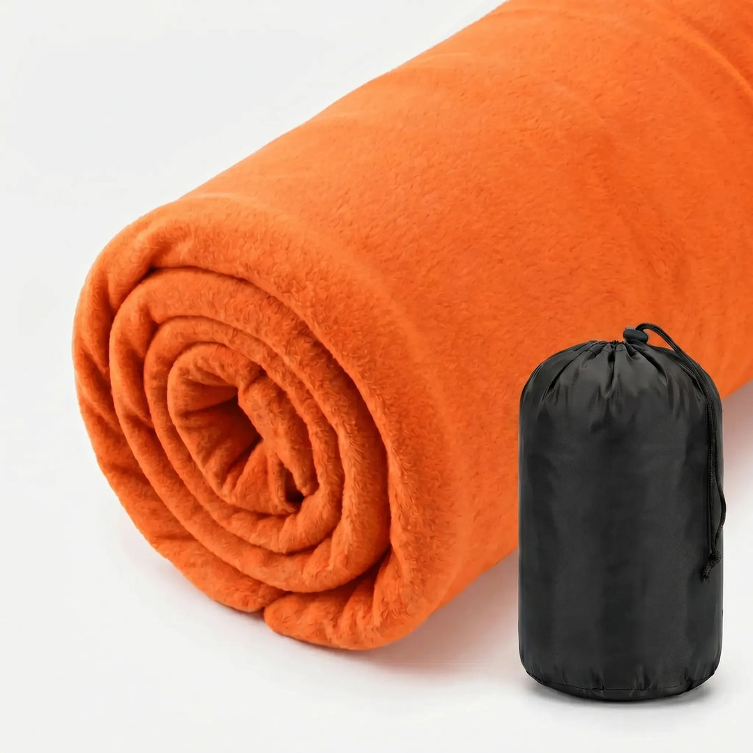 Highly compact fleece sleeping bag liner for adults, ultralight travel gear & camping essential.