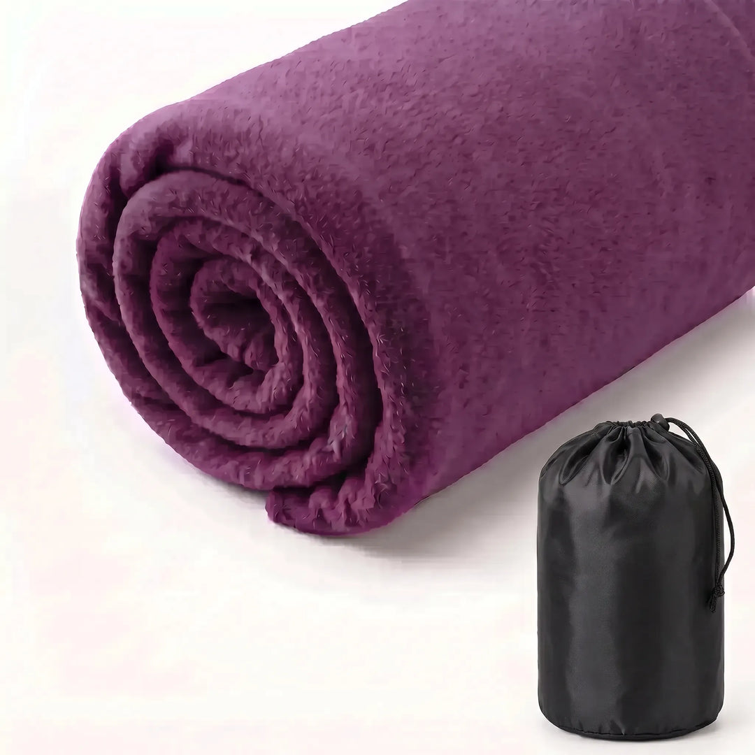 Durable ultralight fleece sleeping bag liner for camping, hiking & outdoor adventures; adult size.