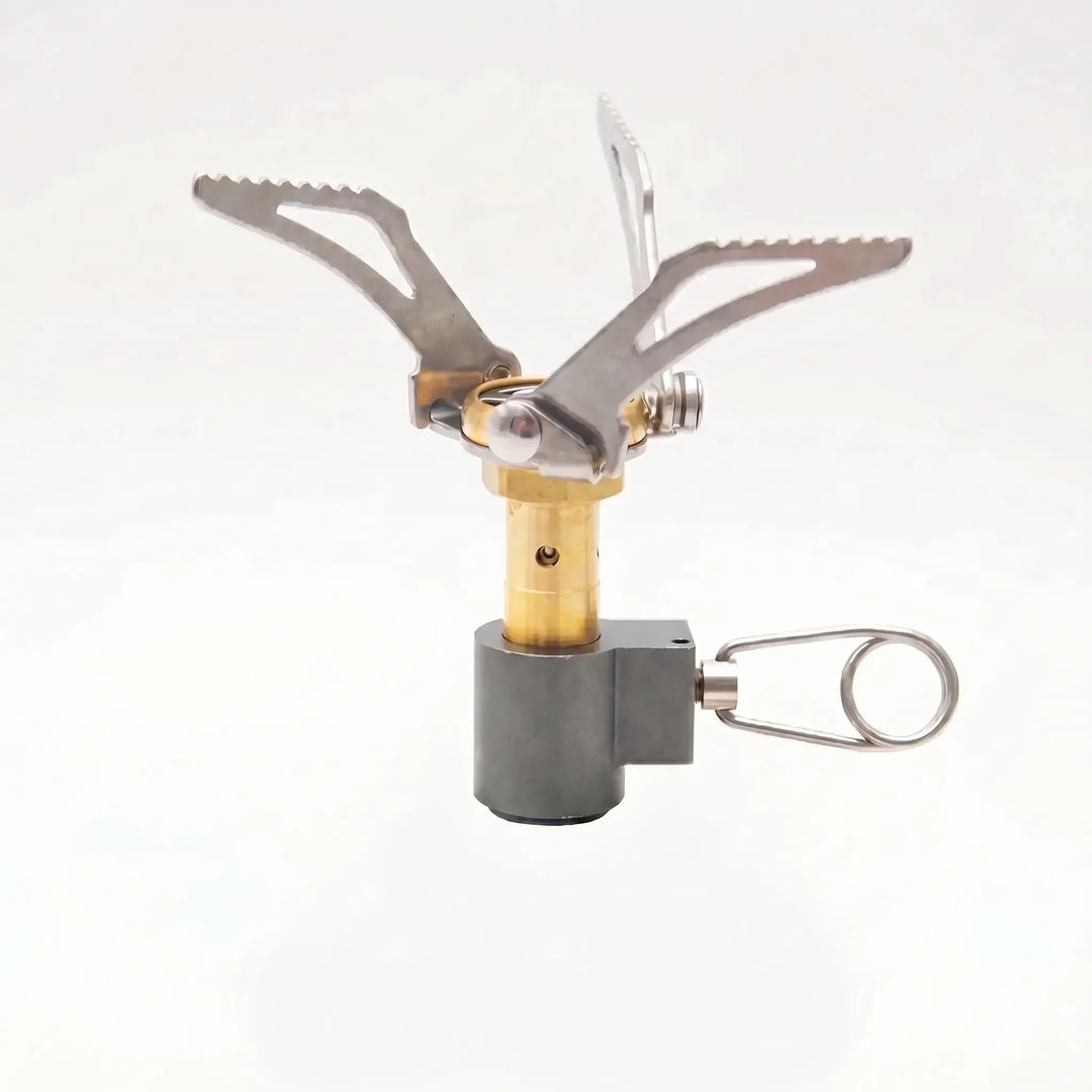 Compact portable gas burner, perfect for outdoor cooking, hiking gear, and emergency kits.