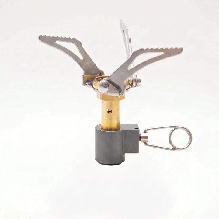 Compact portable gas burner, perfect for outdoor cooking, hiking gear, and emergency kits.