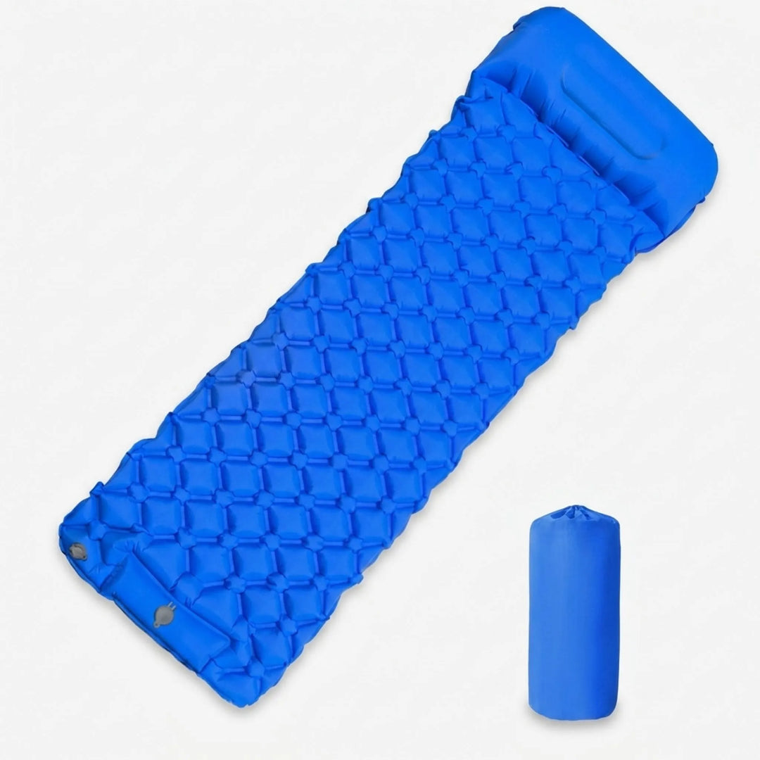 Compact ultralight backpacking sleeping pad, easily portable for hiking & travel, ensures restful outdoor sleep.