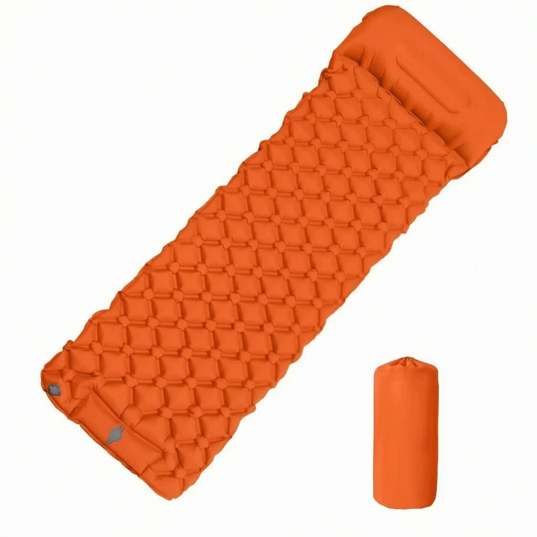 Easy-to-inflate ultralight backpacking sleeping pad, portable camp mattress for comfortable outdoor sleeping.