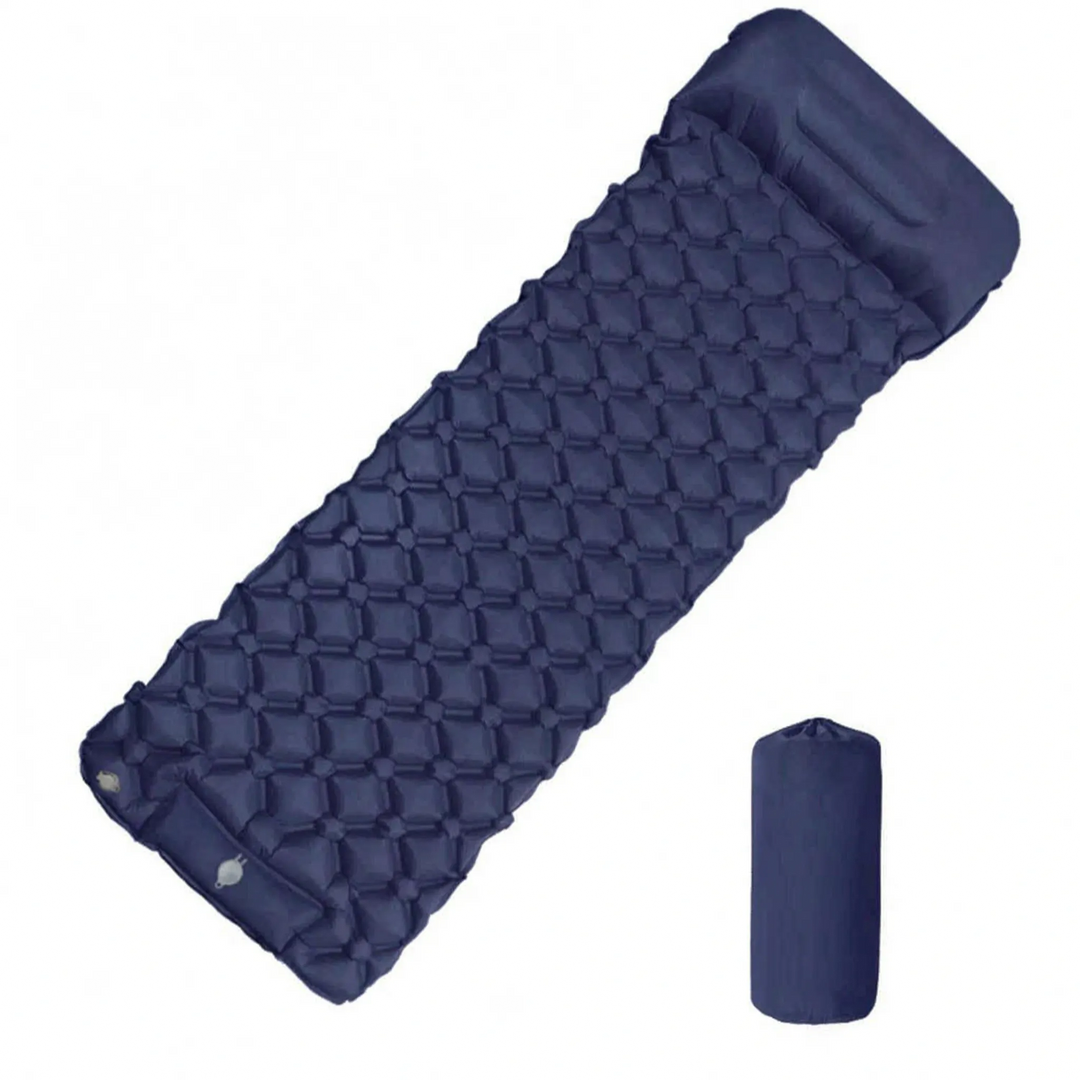 Backpacker's ultralight camping sleeping pad, essential travel gear for comfortable nights on hiking adventures.