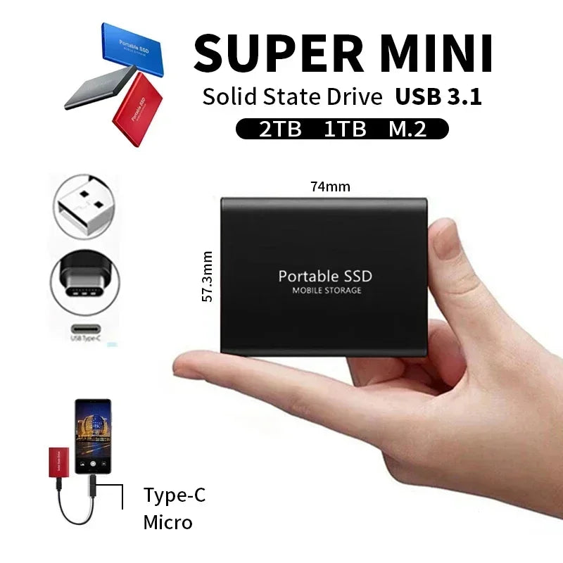 Ultraspeed external SSD for rapid data transfer & reliable portable storage on the go.
