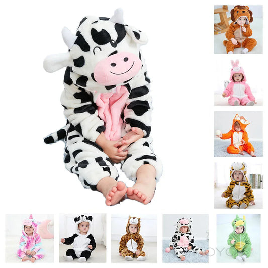 Unicorn kids animal onesie pajama sleepsuit, cozy flannel jumpsuit for toddlers