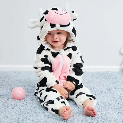 Tiger kids animal onesie pajama, warm flannel sleepwear, unisex cozy outfit