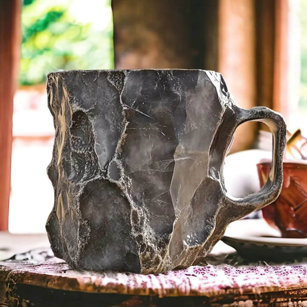 Stylish gemstone drinkware: a handcrafted crystal coffee or tea mug, perfect for unique home decor.
