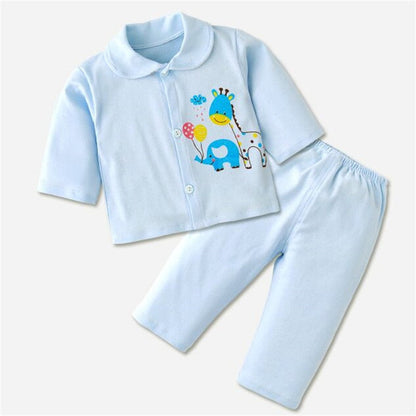 Soft cotton infant hat and mittens from an 18-piece baby clothing set (0-3M) with pattern print