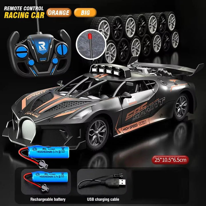 Two durable unisex 1:18 scale RC drift cars racing. Electric remote control toy cars for kids.