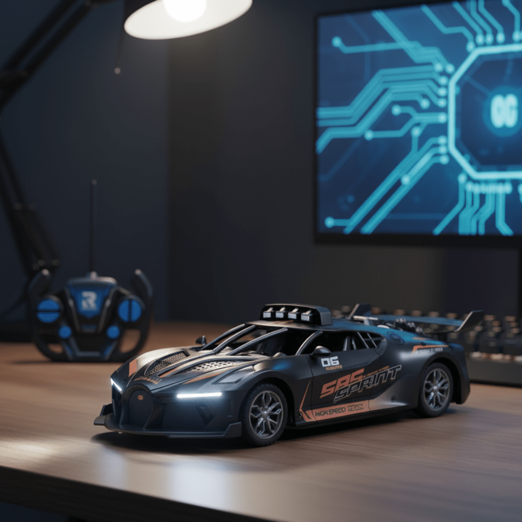 Durable unisex 1:18 scale RC drift car. Electric remote control toy car for kids' racing hobby.