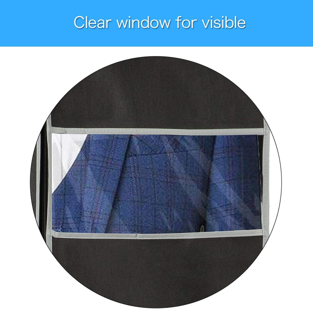 Durable garment travel bags with zipper & window, perfect for apparel protection & suit/dress storage.