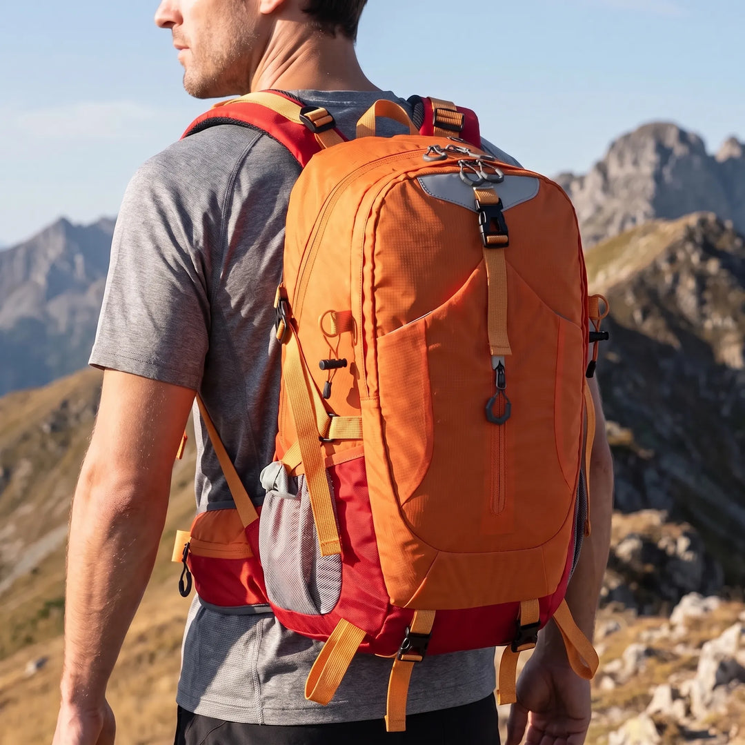 Unisex 11 Gallon hiking daypack. Water-resistant for outdoor adventures, camping, and travel gear.