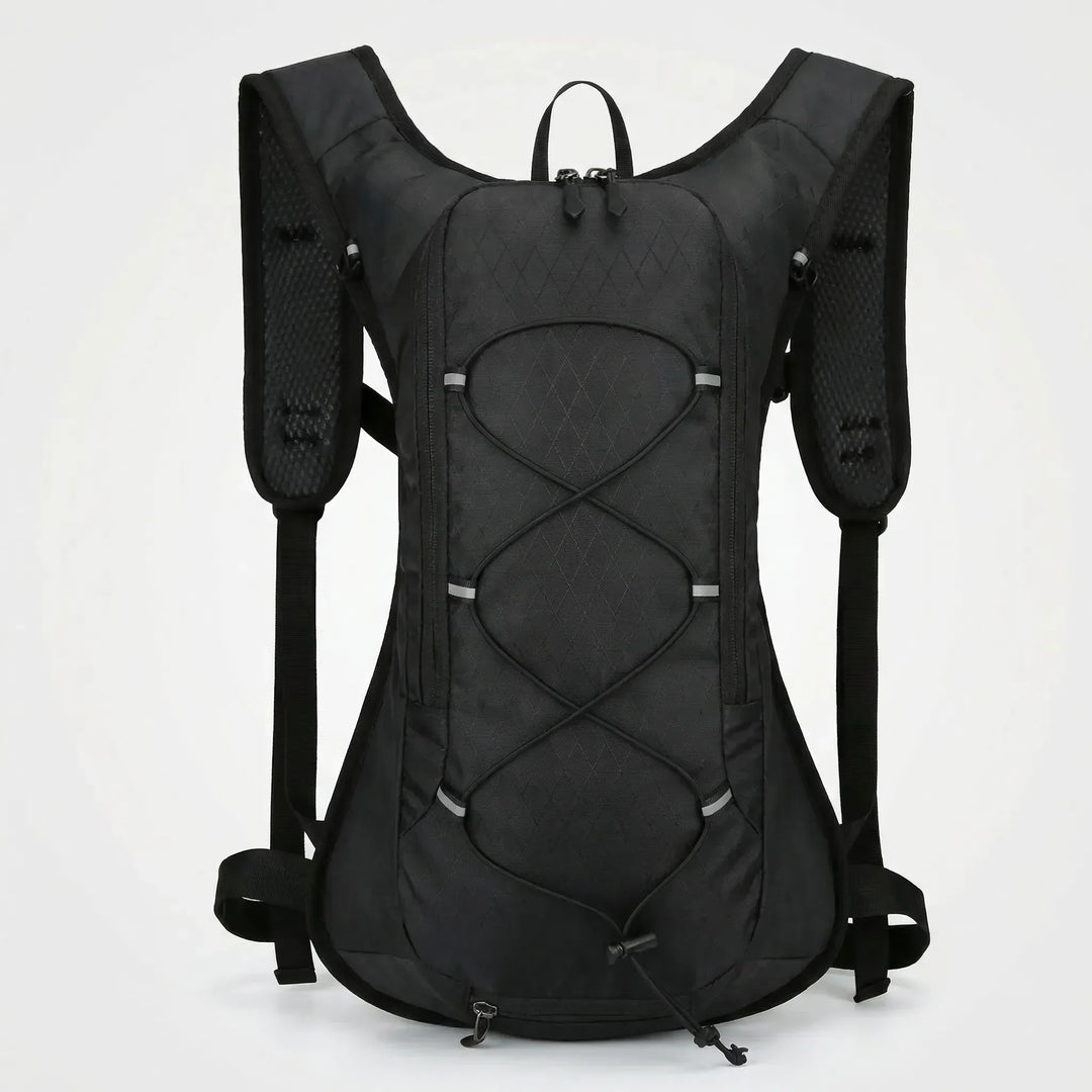 Unisex 12L lightweight sports backpack, hydration compatible, designed for runners, cyclists, hikers.