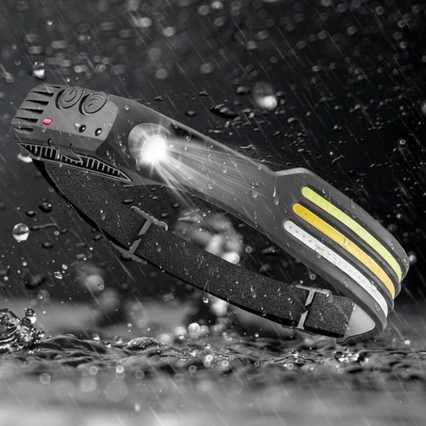 Unisex running light and hiking gear headlamp with powerful 1500 Lumen LED.