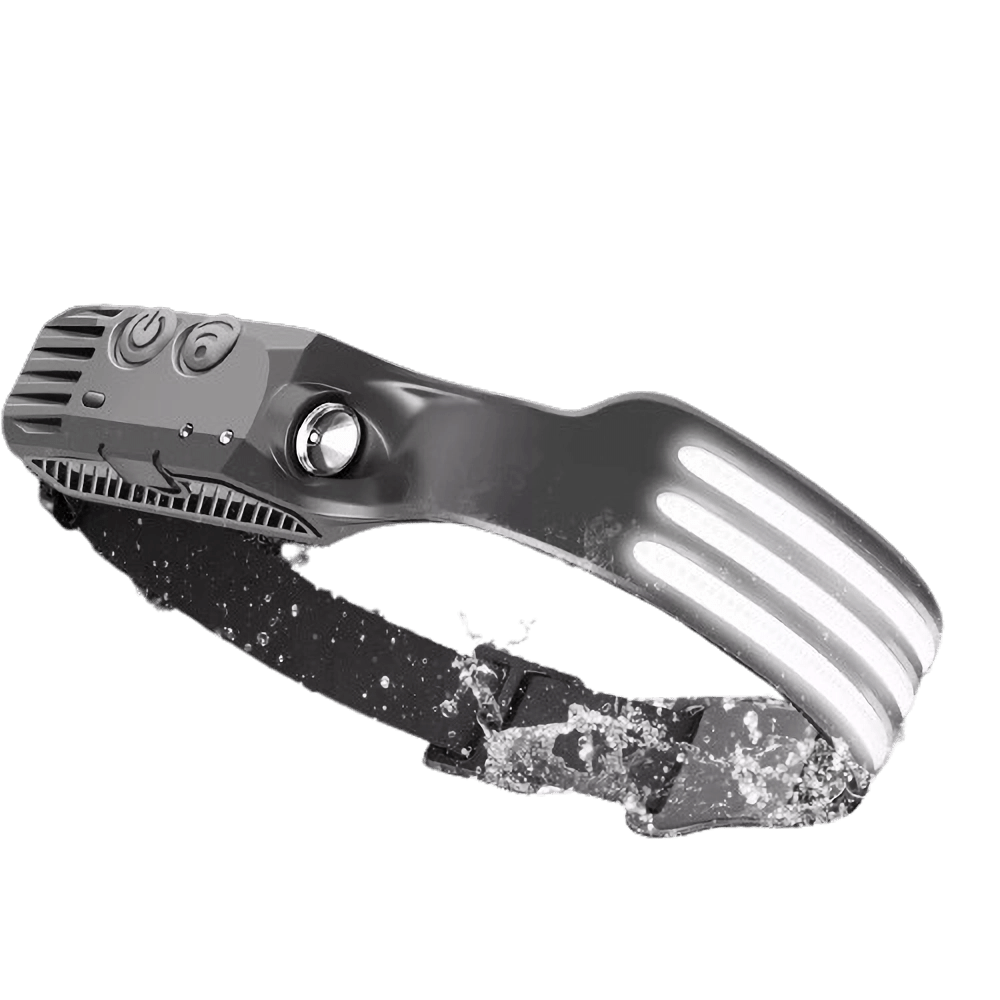Hiker wearing a 1500 Lumen LED headlamp for clear visibility on night trails.