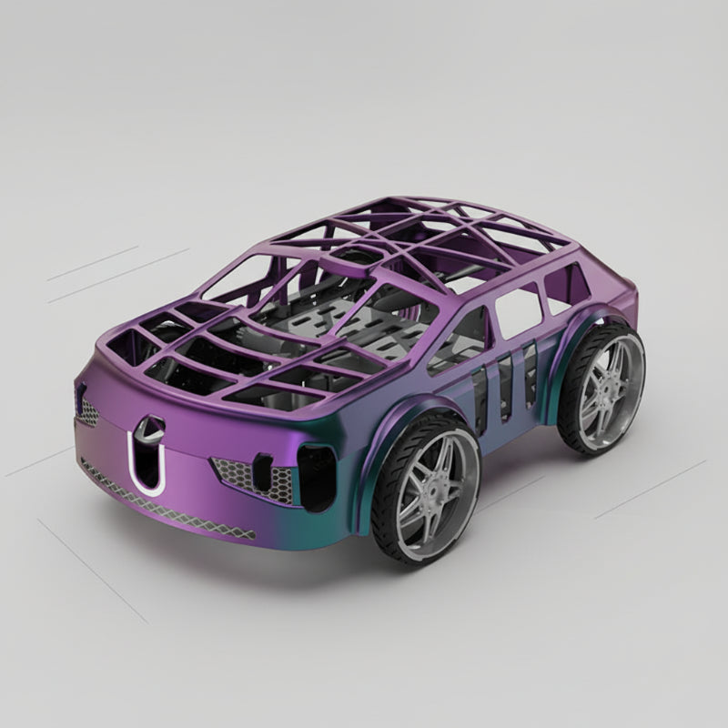 Durable RC flying car drone for outdoor use, equipped with eye-catching LED lights.