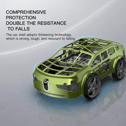 Kids' remote-controlled drone and car combo, ideal for outdoor adventures with LED lights.