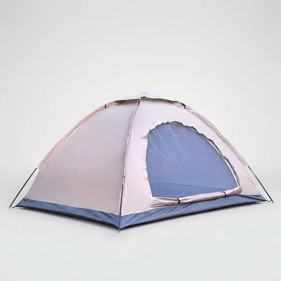 Unisex outdoor 2-person portable tent packed in its carry bag, ready for backpacking adventures and easy setup.