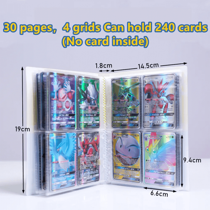 High-capacity 240-card collector album for ultimate game card protection and TCG storage.