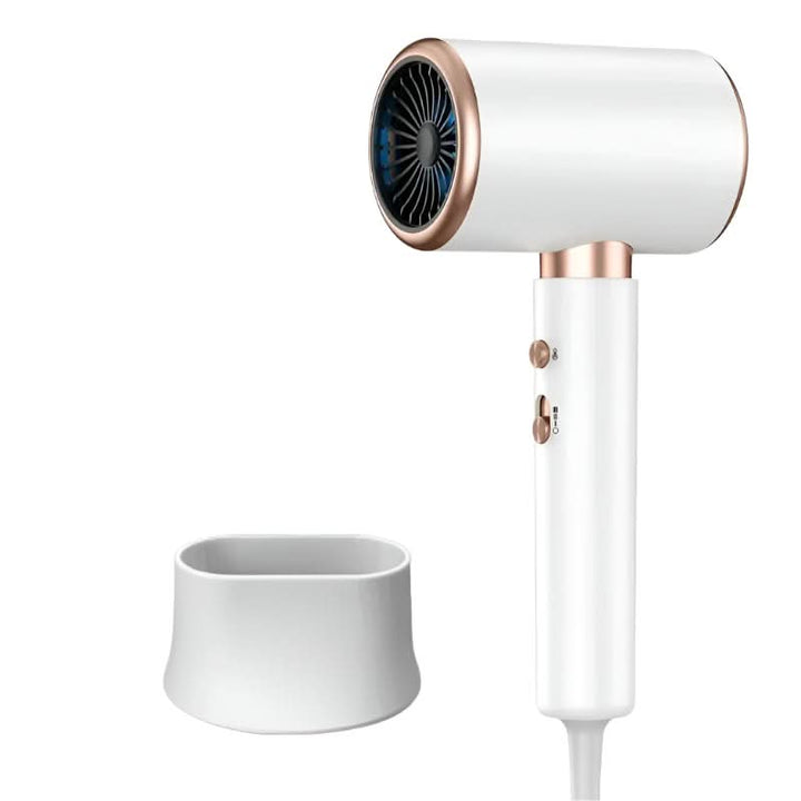 Unisex 2400W ionic hair dryer for all hair types. Delivers smooth, shiny, frizz-free results with fast drying.