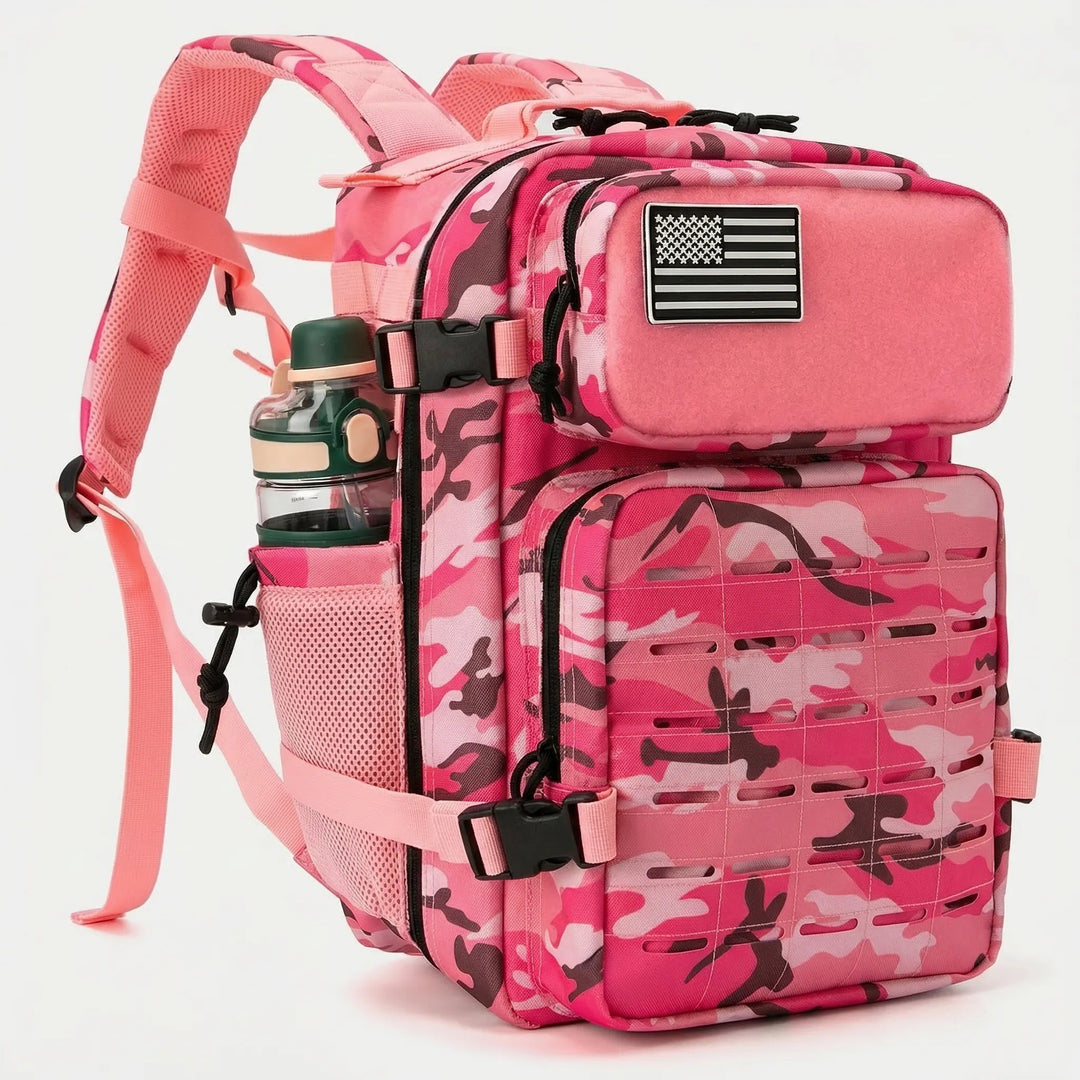 Robust 25L tactical MOLLE backpack for men & women. Laser-cut webbing makes it perfect for hiking & outdoor use.