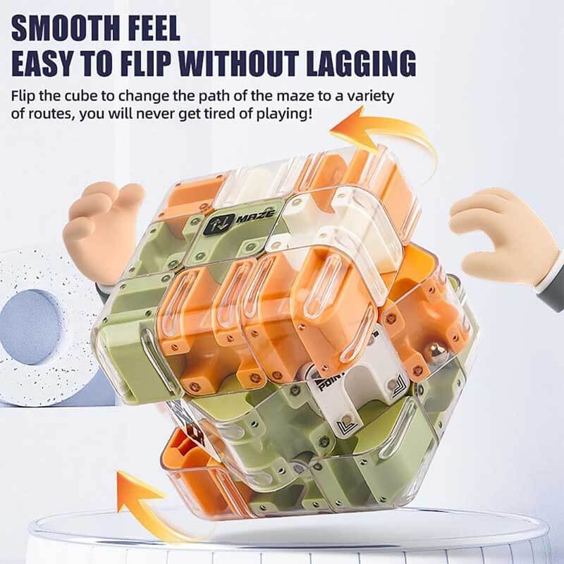 Colorful labyrinth cube puzzle, a fun activity toy and perfect gift