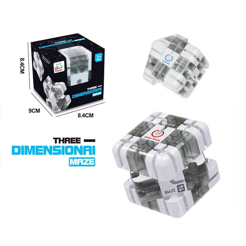 Logic toy: 3D maze puzzle cube, complex brain teaser for focused activity