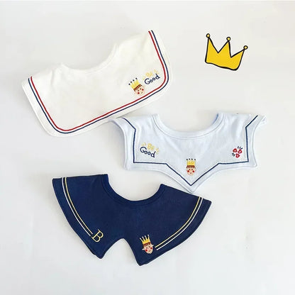 Baby accessories: Floral embroidered cotton bibs, unisex design, soft and absorbent.