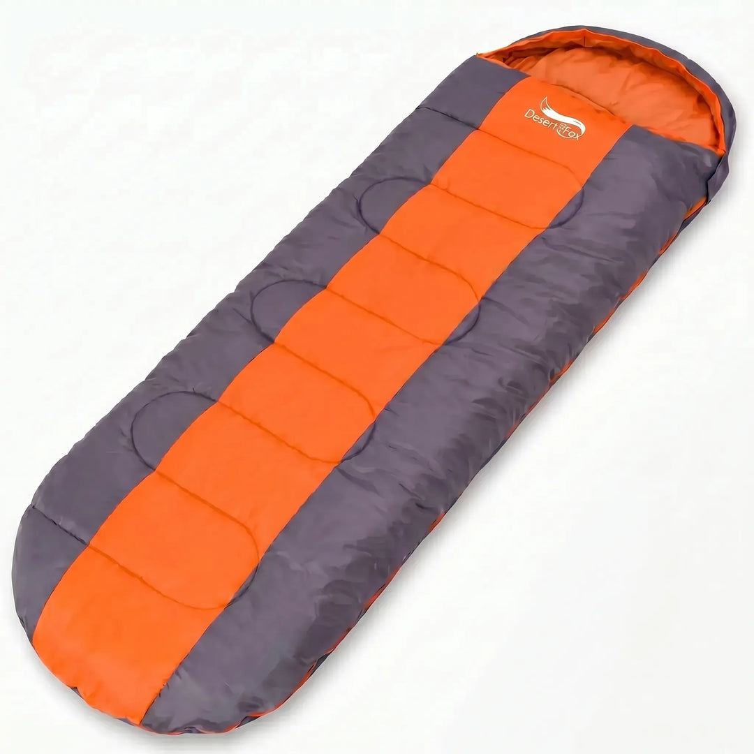 Compact & portable envelope sleeping bag rolled up, ideal for travel, hiking, and backpacking outdoor gear.