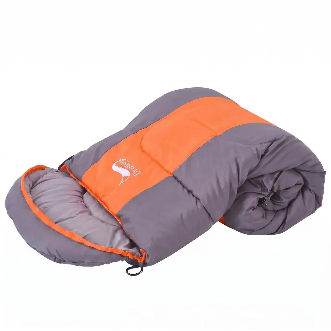 Inside view of a cozy 4-season envelope sleeping bag, offering superior warmth for all your outdoor adventures.