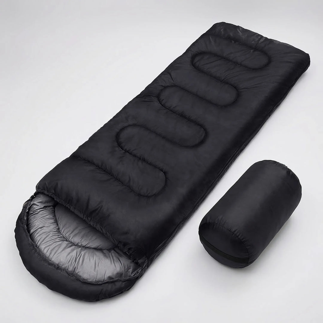 High-performance 4-season mummy sleeping bag. Unisex outdoor gear for cold weather camping, hiking & travel.