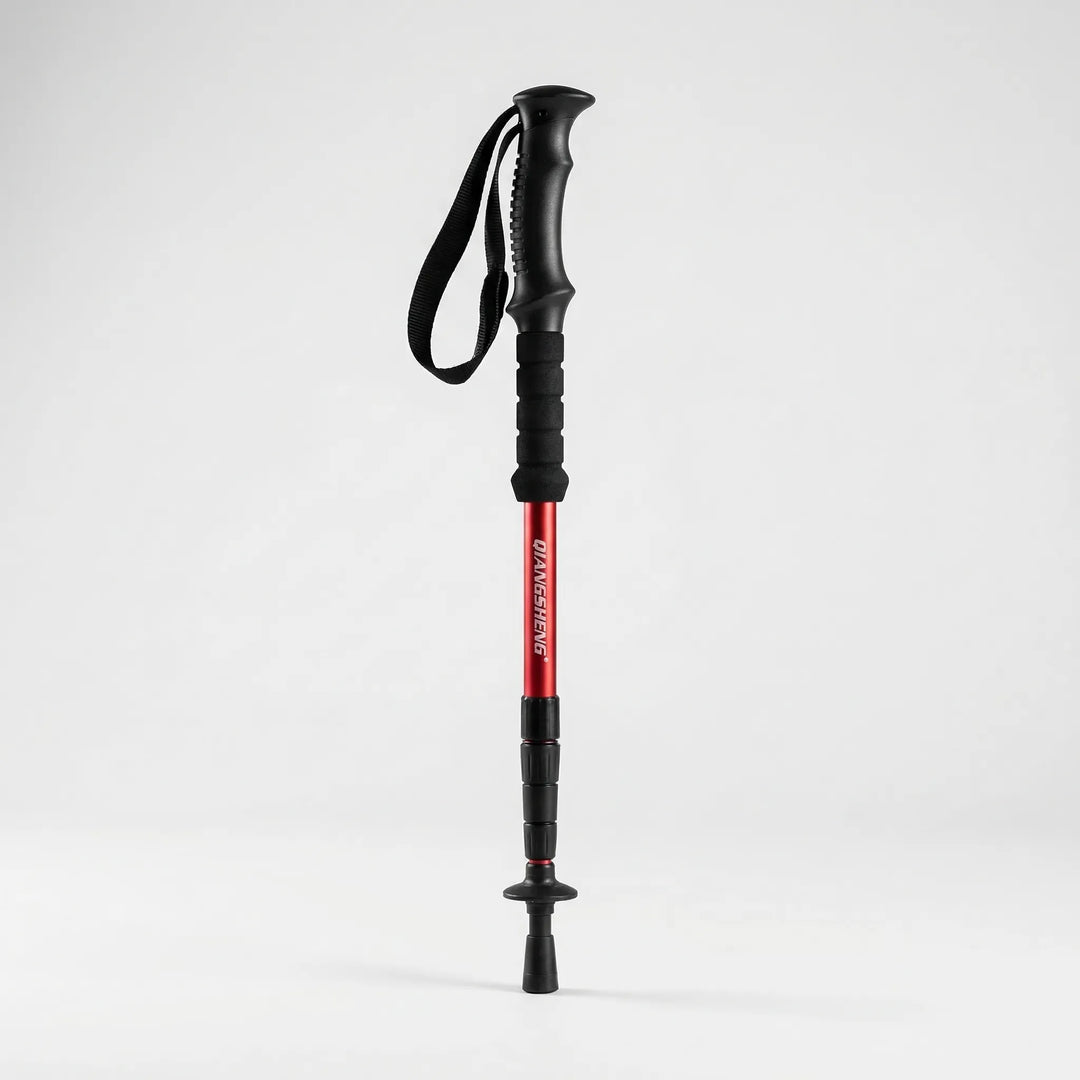 Collapsible 4-section hiking pole, ideal for portable trail support & outdoor adventures. Unisex design.