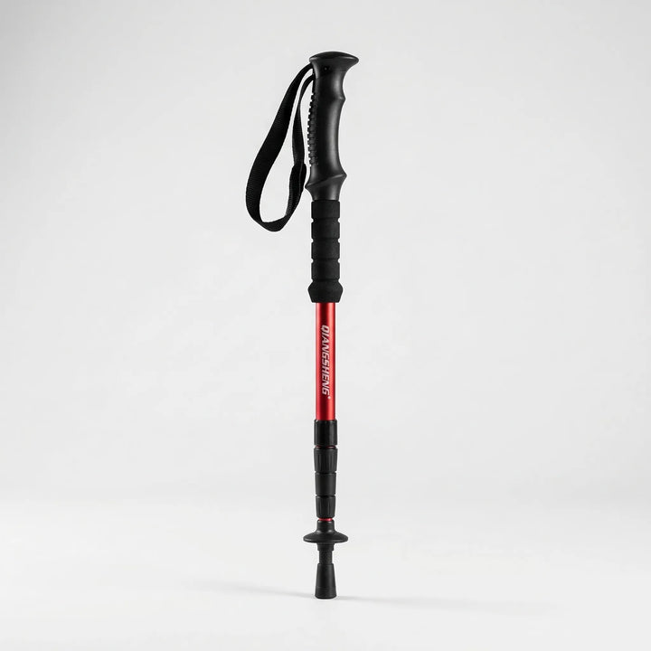 Collapsible 4-section hiking pole, ideal for portable trail support & outdoor adventures. Unisex design.