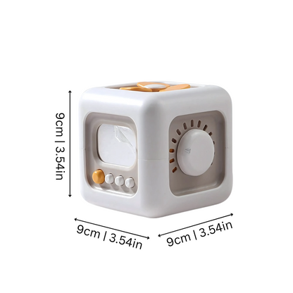 Interactive Montessori TinkerCube educational toy with multiple activities for kids' sensory play