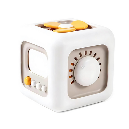 A versatile 6-in-1 TinkerCube, an ideal educational toy for kids and toddler sensory exploration