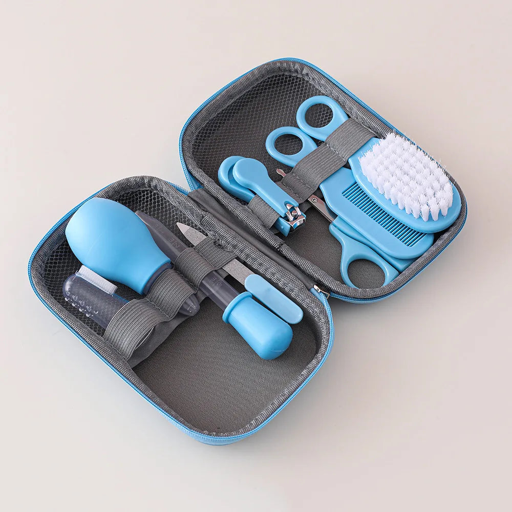 Newborn essentials: grooming kit bag with healthcare tools for baby's personal well-being