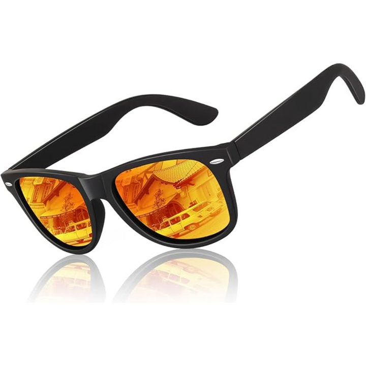 Unisex 80s retro wayfarer sunglasses, polarized for glare reduction. Fashionable eyewear with UV400.