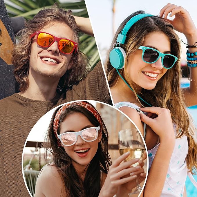 Unisex 80s retro polarized wayfarer sunglasses. UV400 protection, glare reduction for outdoor fashion & driving.