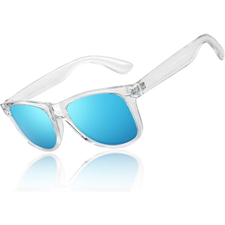 Classic 80s retro wayfarer sunglasses for men & women, polarized lenses offer superior UV400 protection.