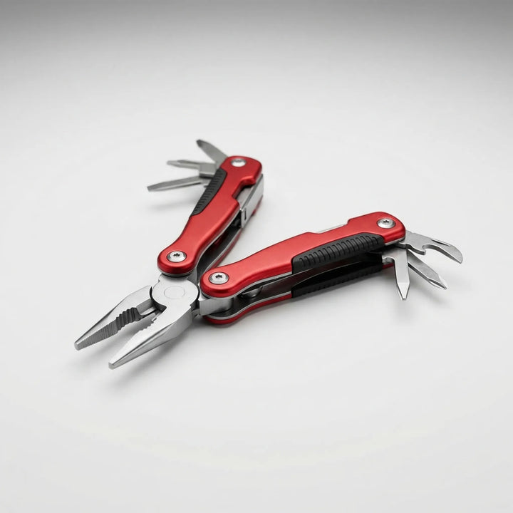 Compact 9-in-1 folding multi-tool, perfect for everyday carry (EDC) and outdoor adventures. Utility tool.