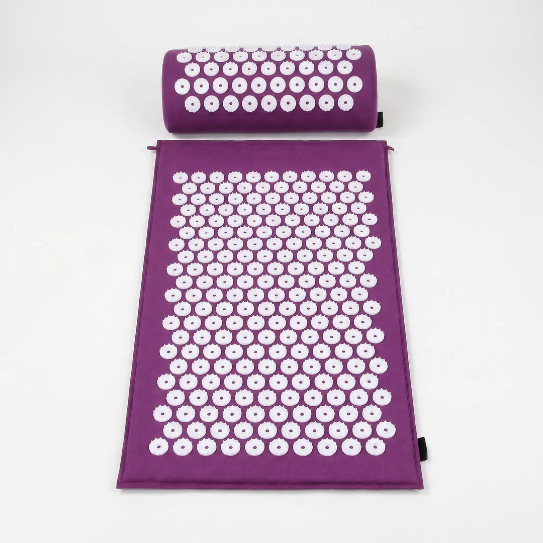 Acupressure pillow & mat combo, ideal for neck pain relief, stress reduction, & relaxation therapy at home.