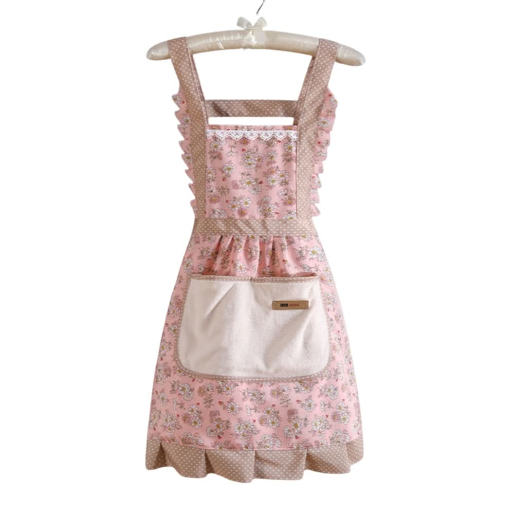 Culinary floral apron, adjustable and unisex, a stylish choice for kitchen protection and comfort.