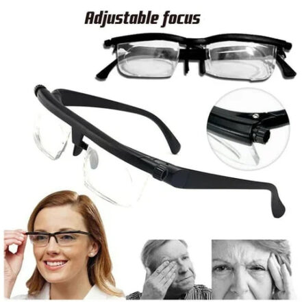 Unisex focus glasses for both near and far vision, adjustable & lightweight for ultimate comfort.
